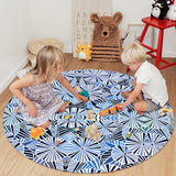 Blue Geometric Umbrella Circular Felt Rugs - LeobonZone
