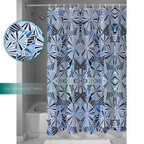 Blue Umbrella  geometric shower curtain - LeobonZone