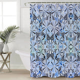 Blue Umbrella  geometric shower curtain - LeobonZone