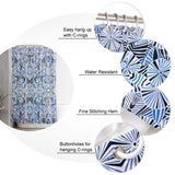 Blue Umbrella  geometric shower curtain - LeobonZone