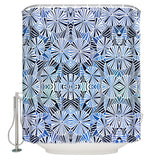 Blue Umbrella  geometric shower curtain - LeobonZone
