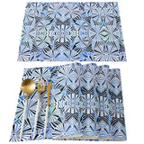 Blue Geometric Umbrella Personalized Table Placemats - LeobonZone