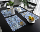 Blue Geometric Umbrella Personalized Table Placemats - LeobonZone