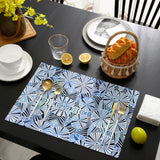 Blue Geometric Umbrella Personalized Table Placemats - LeobonZone