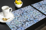 Blue Geometric Umbrella Personalized Table Placemats - LeobonZone