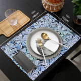 Blue Geometric Umbrella Personalized Table Placemats - LeobonZone