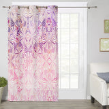 Pink Geometric Umbrella Blackout Window Curtains - LeobonZone