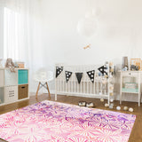 Pink Geometric Umbrella Right Angle Felt Rugs - LeobonZone