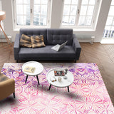 Pink Geometric Umbrella Right Angle Felt Rugs - LeobonZone