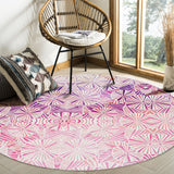 Pink Geometric Umbrella Circular Felt Rugs - LeobonZone