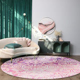 Pink Geometric Umbrella Circular Felt Rugs