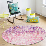 Pink Geometric Umbrella Circular Felt Rugs - LeobonZone