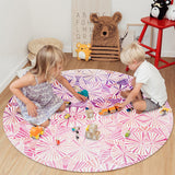 Pink Geometric Umbrella Circular Felt Rugs - LeobonZone