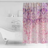 Pink Umbrella geometric shower curtain - LeobonZone