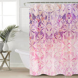 Pink Umbrella geometric shower curtain - LeobonZone