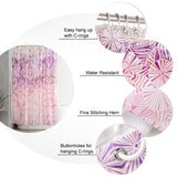 Pink Umbrella geometric shower curtain - LeobonZone