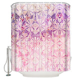 Pink Umbrella geometric shower curtain - LeobonZone