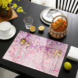 Pink Geometric Umbrella Personalized Table Placemats - LeobonZone