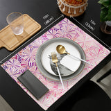 Pink Geometric Umbrella Personalized Table Placemats - LeobonZone