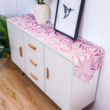 Pink Geometric Umbrella Table Runner Place Mats - LeobonZone