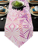 Pink Geometric Umbrella Table Runner Place Mats