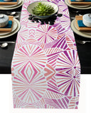 Pink Geometric Umbrella Table Runner Place Mats - LeobonZone