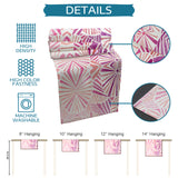 Pink Geometric Umbrella Table Runner Place Mats - LeobonZone