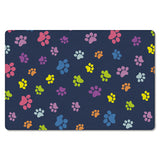 Blue Lovely Feet Leather Mat Soft Non-Slip Waterproof  Doormat - LeobonZone