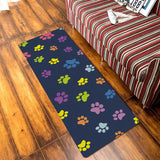 Blue Lovely Feet Leather Mat Soft Non-Slip Waterproof  Doormat - LeobonZone