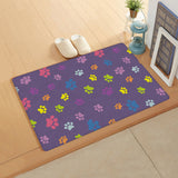 Purple Lovely Feet Leather Mat Soft Non-Slip Waterproof  Doormat - LeobonZone
