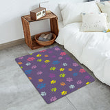 Purple Lovely Feet Leather Mat Soft Non-Slip Waterproof  Doormat - LeobonZone