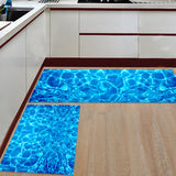 Water Ripple Right Angle Felt Doormat Two piece set