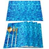 Blue Water Ripple Personalized Table Placemats - LeobonZone