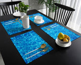 Blue Water Ripple Personalized Table Placemats - LeobonZone