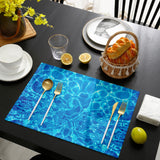 Blue Water Ripple Personalized Table Placemats - LeobonZone