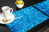 Blue Water Ripple Personalized Table Placemats - LeobonZone