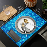 Blue Water Ripple Personalized Table Placemats - LeobonZone