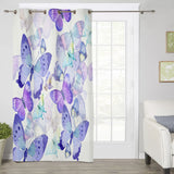 Hand Painted Butterfly Grommet window curtains - LeobonZone