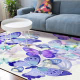Hand painted Butterfly Sponge Rillet Rubber Rugs - LeobonZone