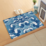 Japanese water wave Leather Mat Soft Non-Slip Waterproof  Doormat - LeobonZone