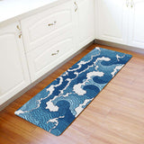 Japanese water wave Leather Mat Soft Non-Slip Waterproof  Doormat - LeobonZone