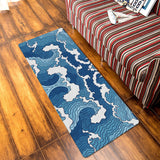 Japanese water wave Leather Mat Soft Non-Slip Waterproof  Doormat - LeobonZone