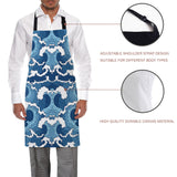 Japanese water wave Personalized Canvas Apron - LeobonZone