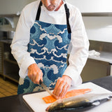 Japanese water wave Personalized Canvas Apron - LeobonZone