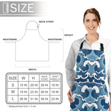 Japanese water wave Personalized Canvas Apron - LeobonZone