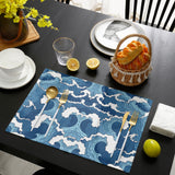 Japanese water wave Personalized Table Placemats - LeobonZone