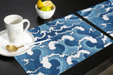 Japanese water wave Personalized Table Placemats - LeobonZone