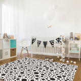 White dots Right Angle Felt Rugs - LeobonZone