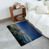Blue City night scene Leather Mat Soft Non-Slip Waterproof  Doormat - LeobonZone