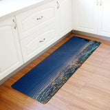 Blue City night scene Leather Mat Soft Non-Slip Waterproof  Doormat - LeobonZone